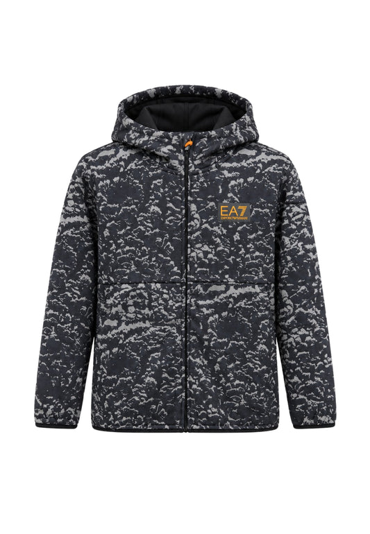FELPA APERTA CON ZIP E CAPPUCCIO - BLACK FANCY CAMOU