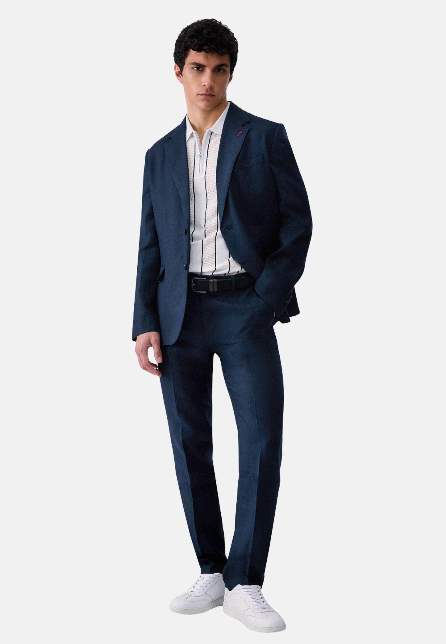 GIACCA BLAZER LINO - blu
