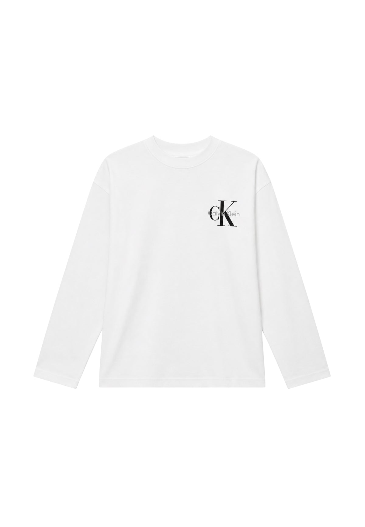 SMALL CHEST MONOLOGO LS T-SHIRT - BRIGHT WHITE