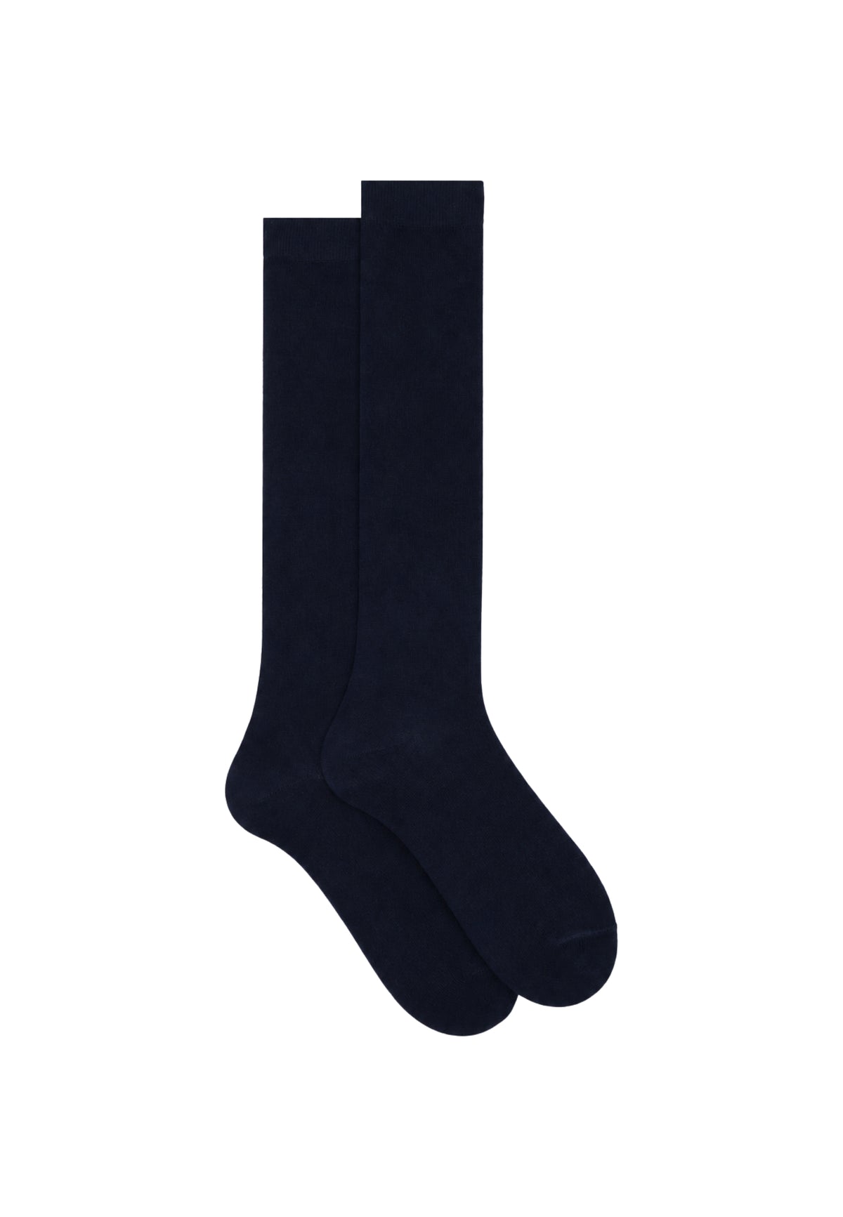 CALZINO LUNGO TINTA UNITA MAGLIA RASATA - NAVY