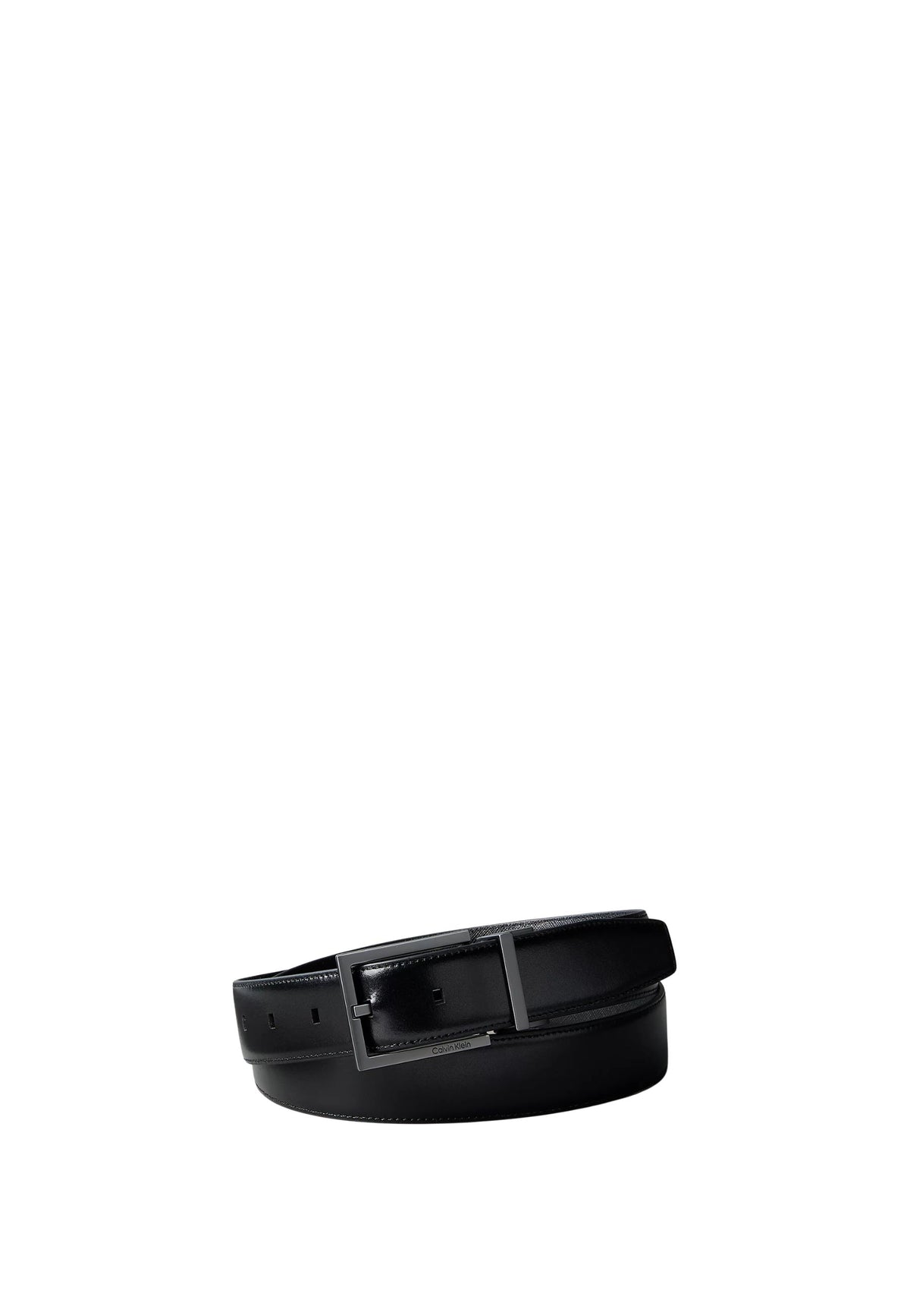 SQUARE BUKLE 32MM REV/ADJ - BLACK/CK DARK BROWN