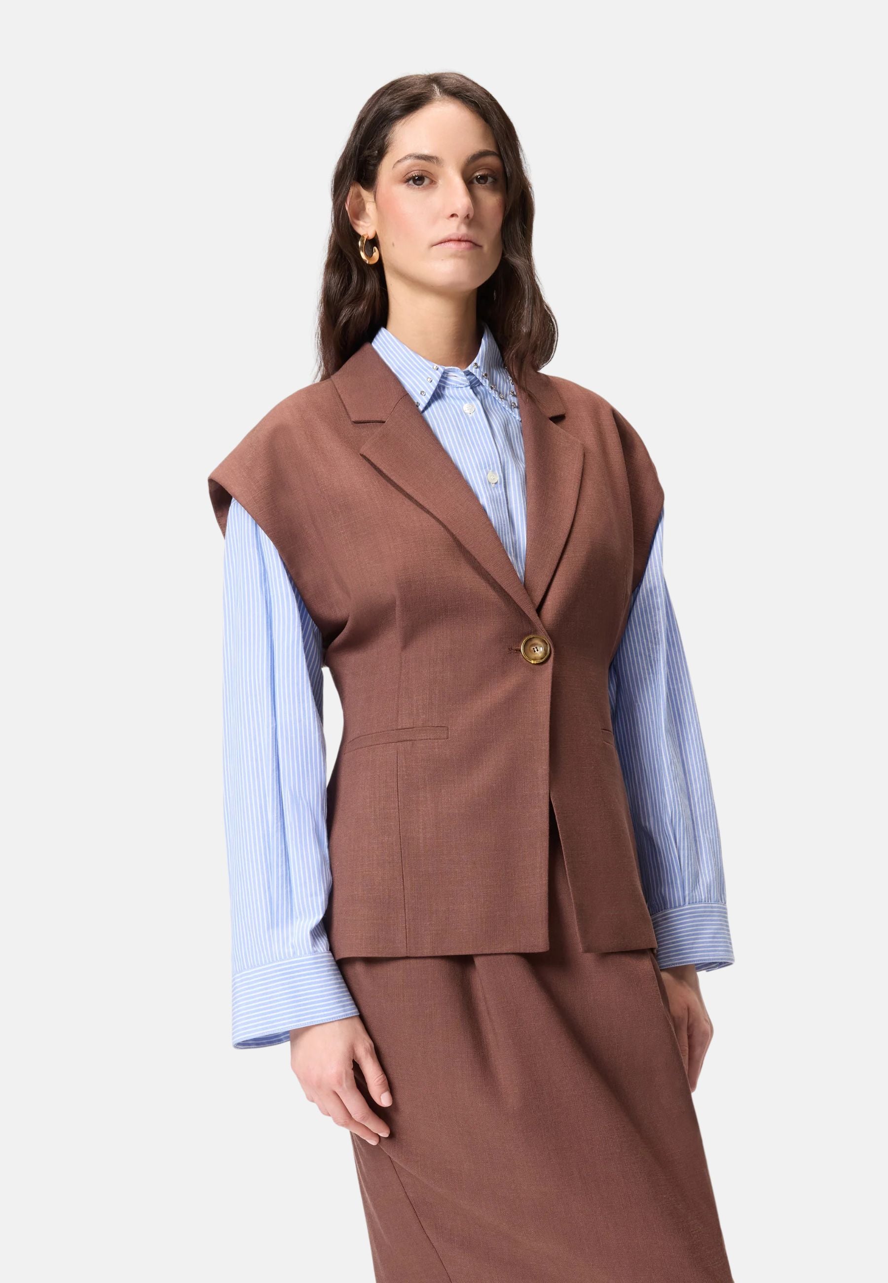 FLOELLA GIACCA FRISOTTINO - BROWN