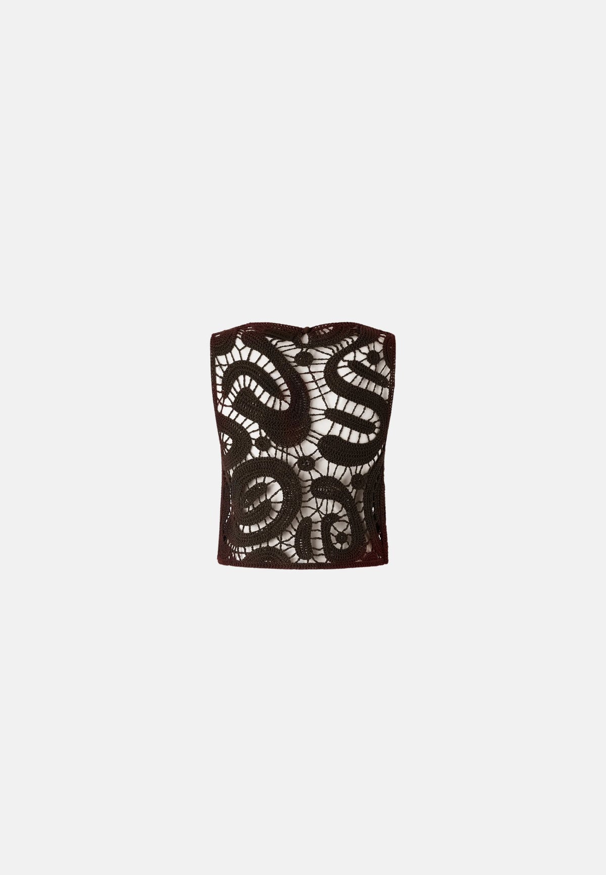 ERUZIONE TOP CROCHET GEOMETRICO - BROWN