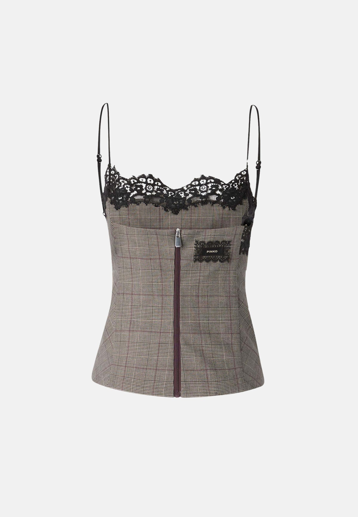 TELIPOGON TOP MISTO LANA TINTO FILO - BEIGE/BORDEAUX