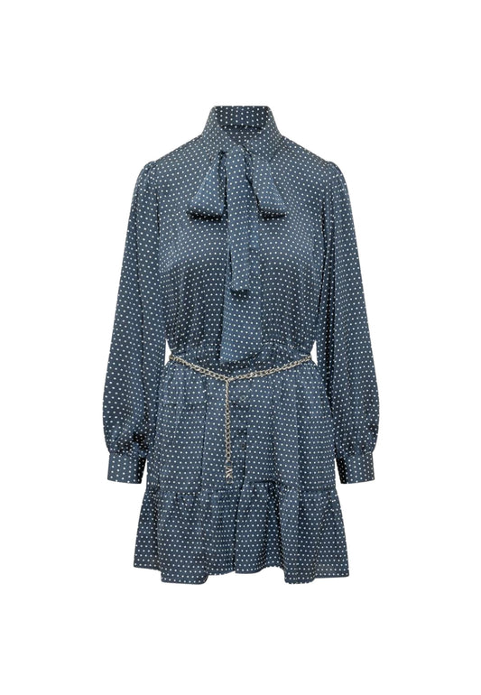 ABITO A POIS CHEMISIERE MANICA LUNGA - MIDNIGHT BLUE