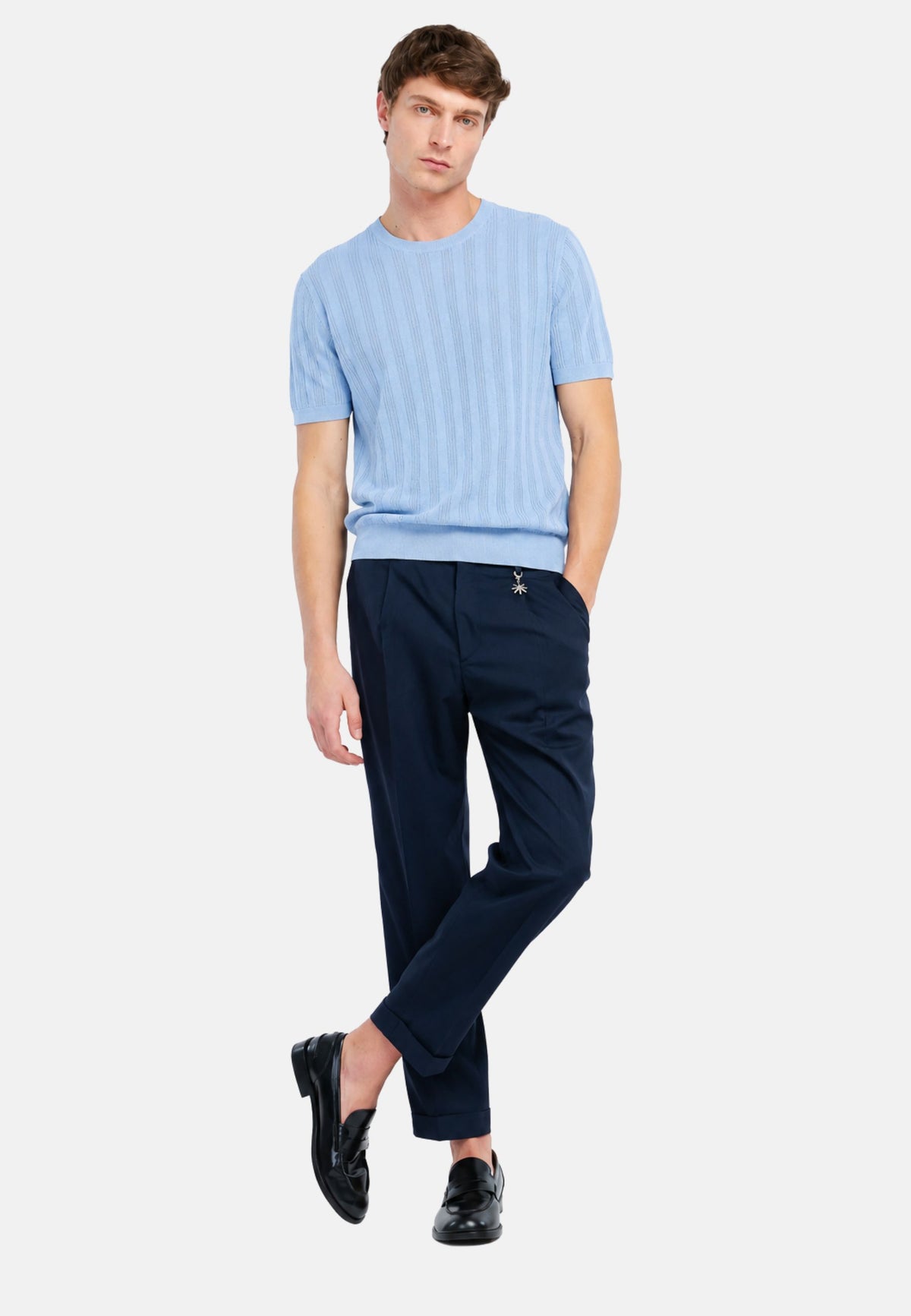 T-SHIRT M/M IN FILO - AZZURRO