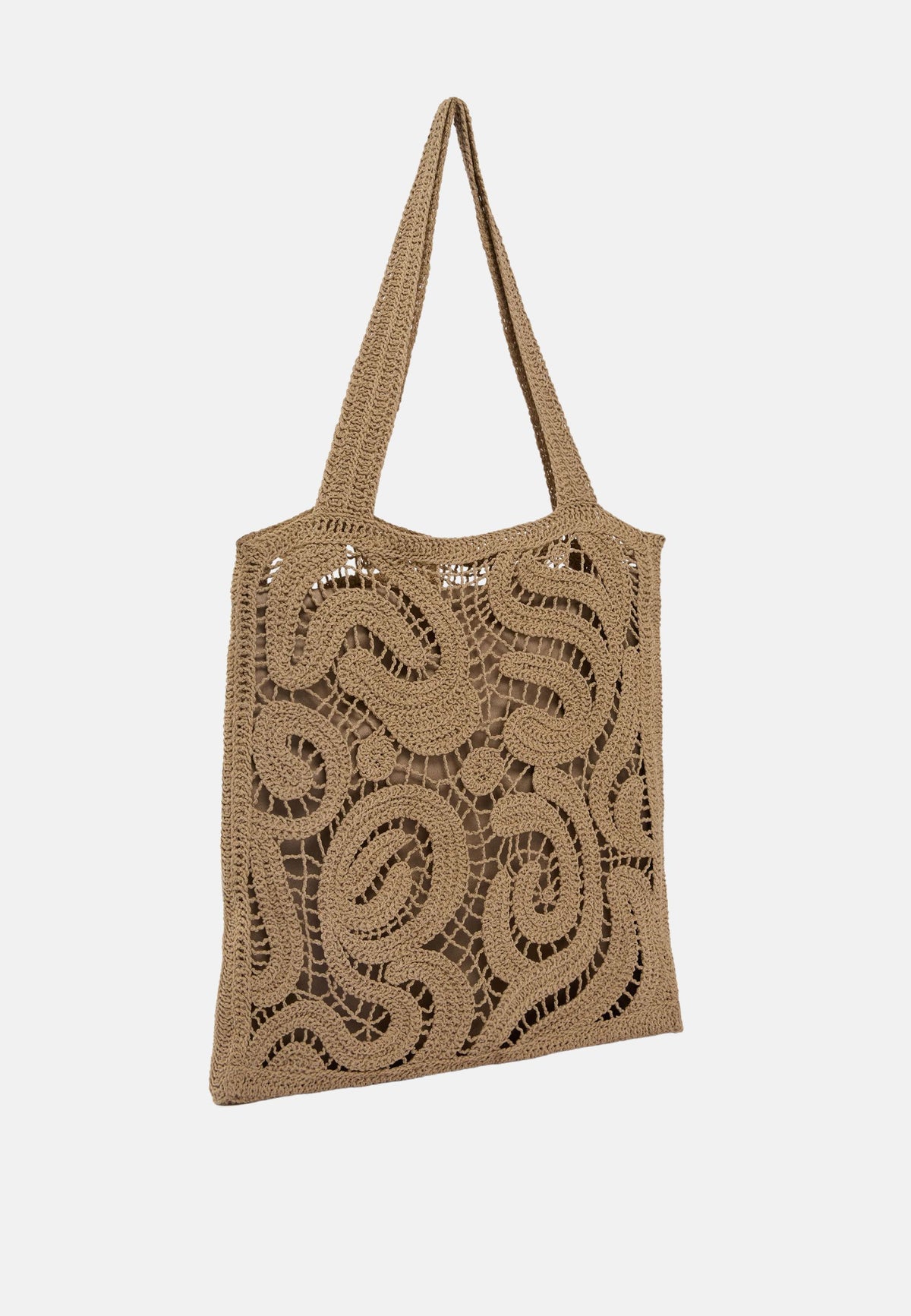 SHOPPER CROCHET GEOMETRICO - BROWN