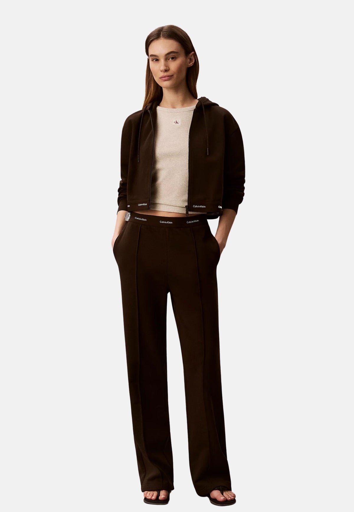 TERRY LOGO WAIST CR - DARK COFFEE