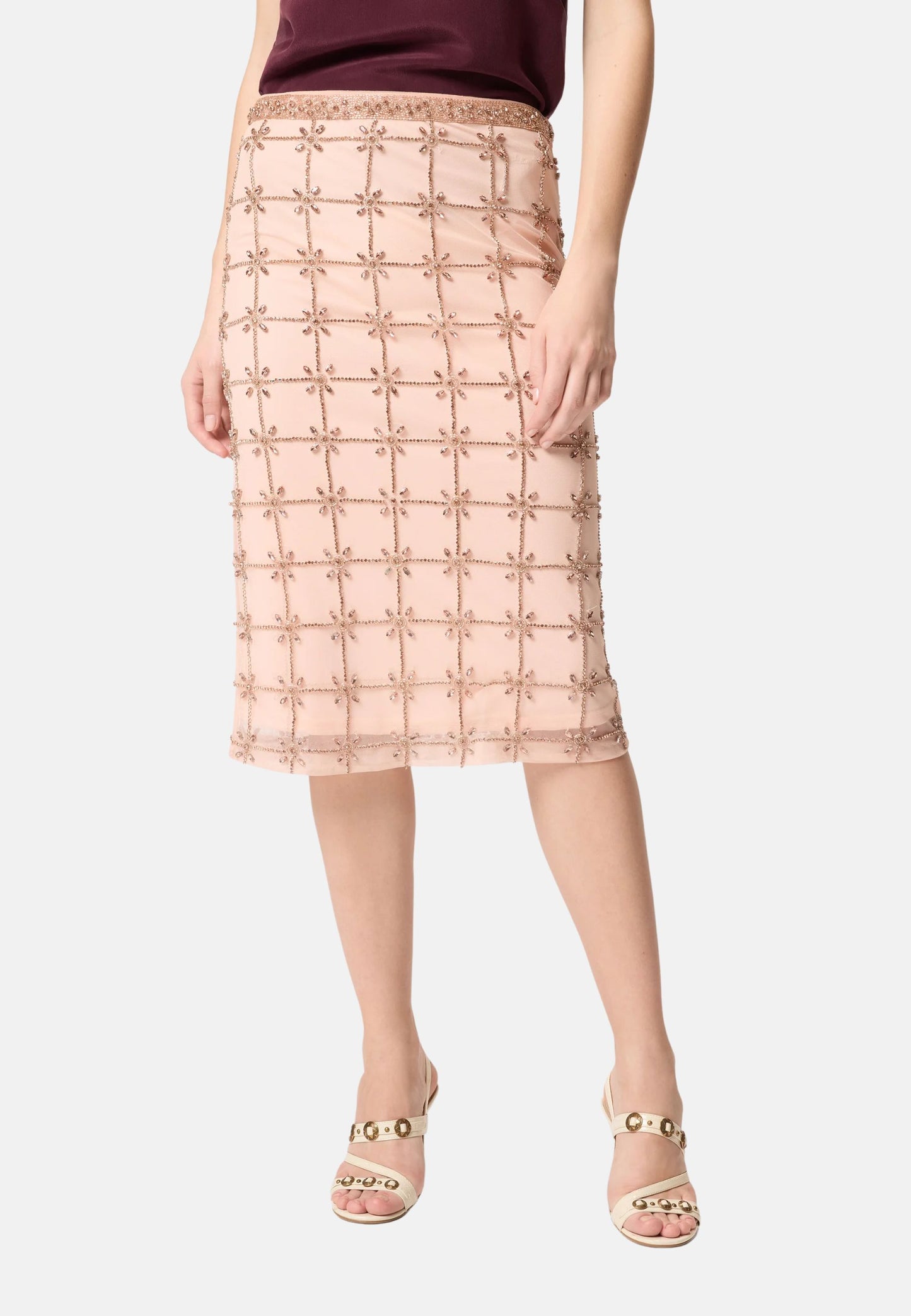 NEW CARRIERI GONNA TULLE FULL RICAMO