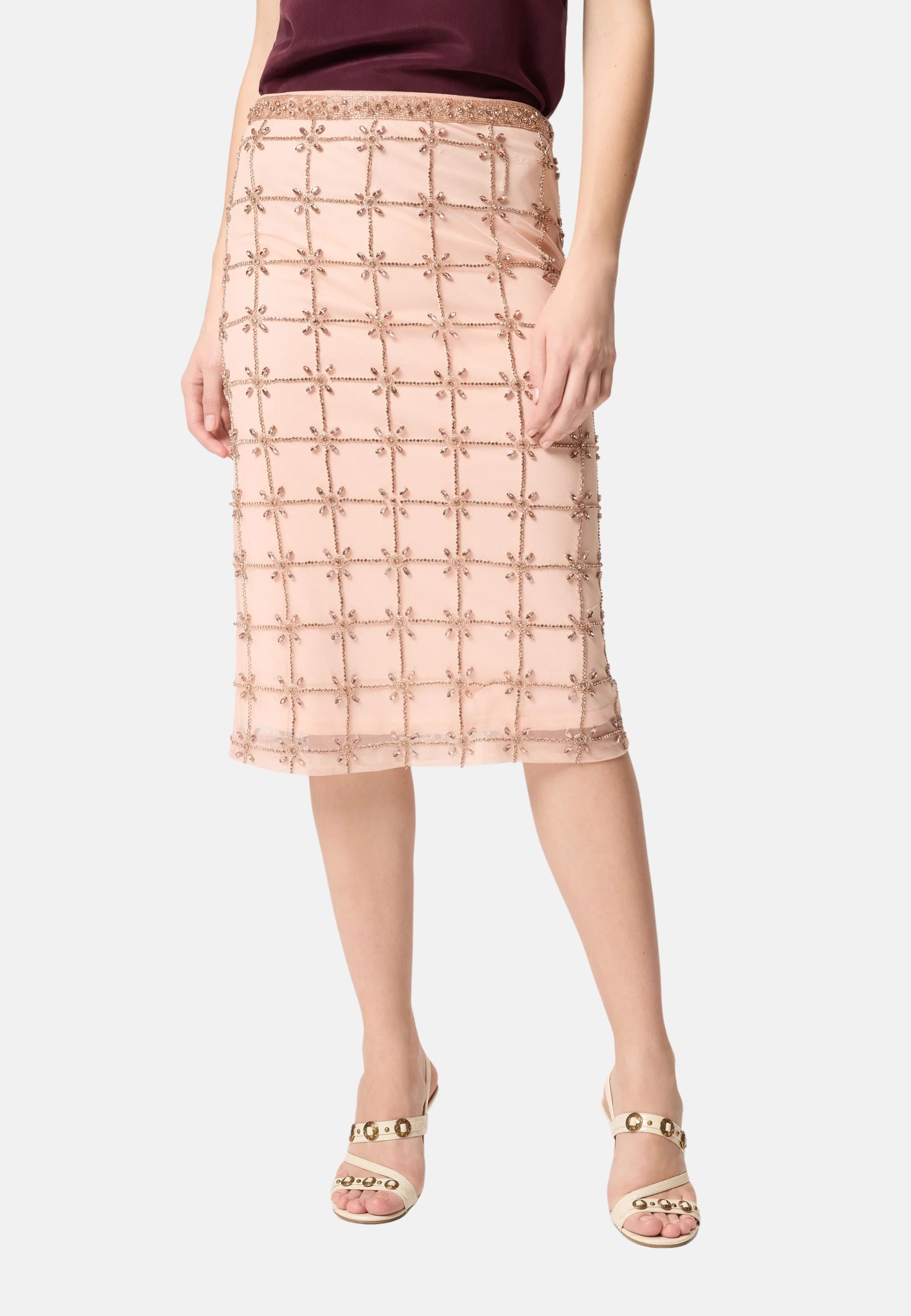 NEW CARRIERI GONNA TULLE FULL RICAMO