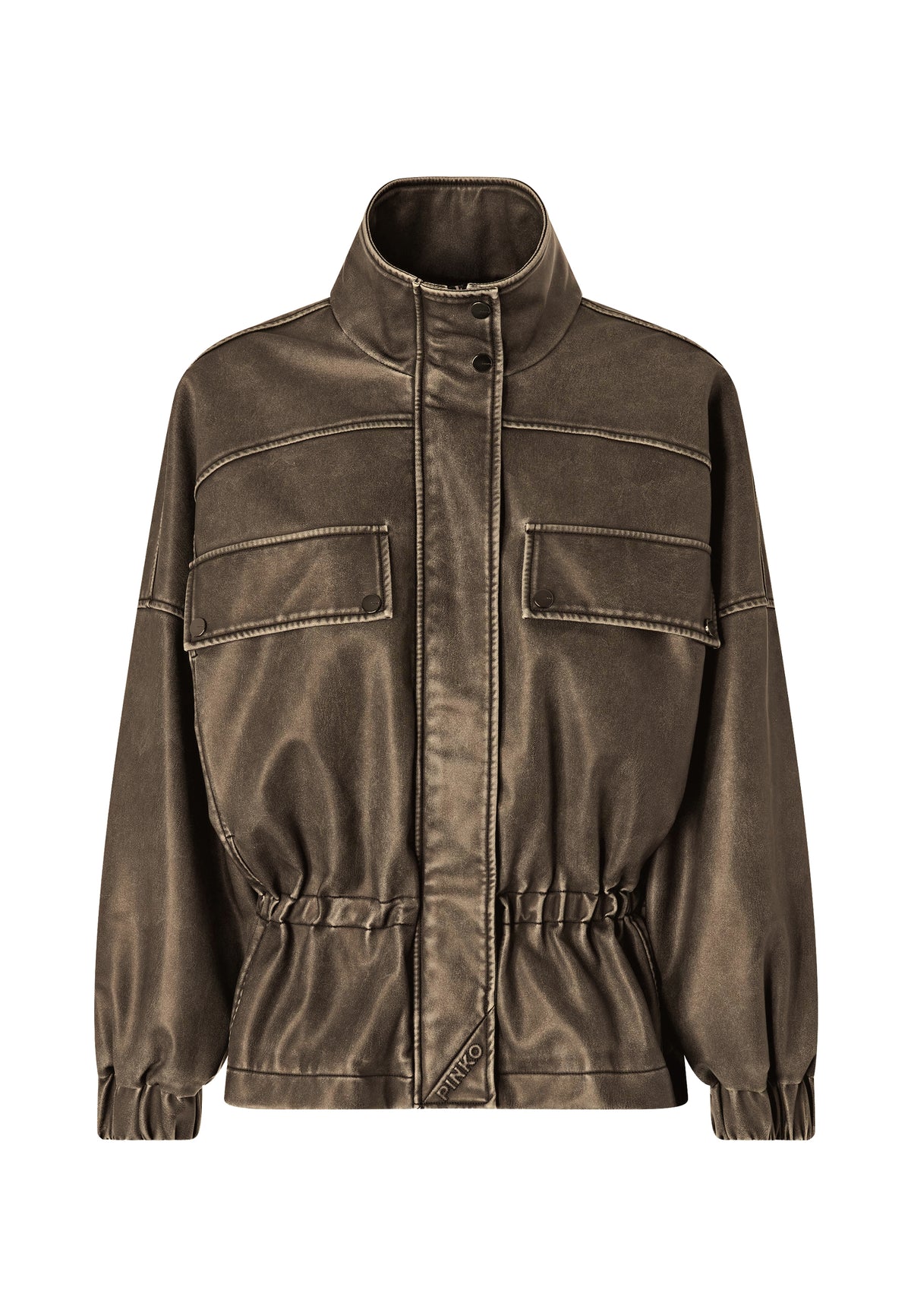 BARKERIA BLOUSON TELA SPALMATA - BROWN