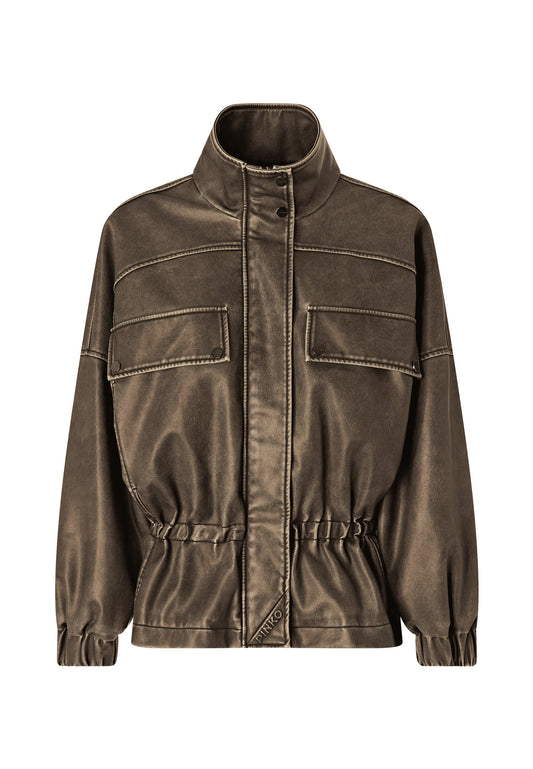 BARKERIA BLOUSON TELA SPALMATA - BROWN