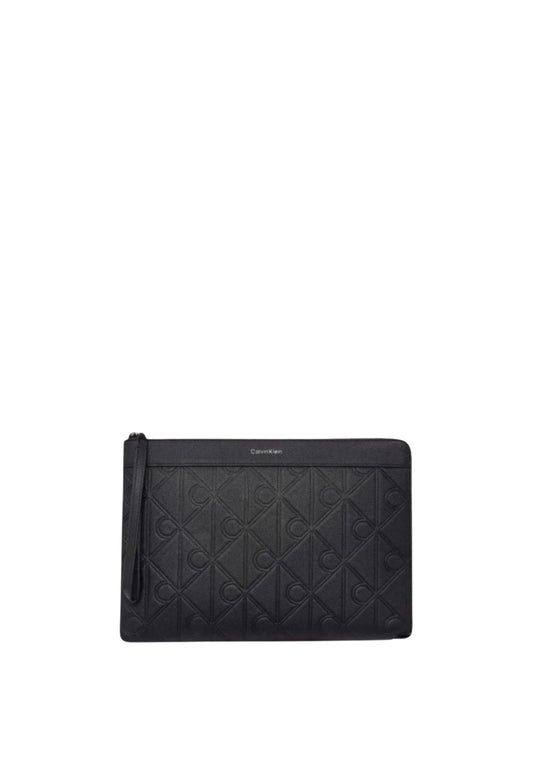 XL EMBLEM AOP EMBOSS MEDIUM ZIP - NERO