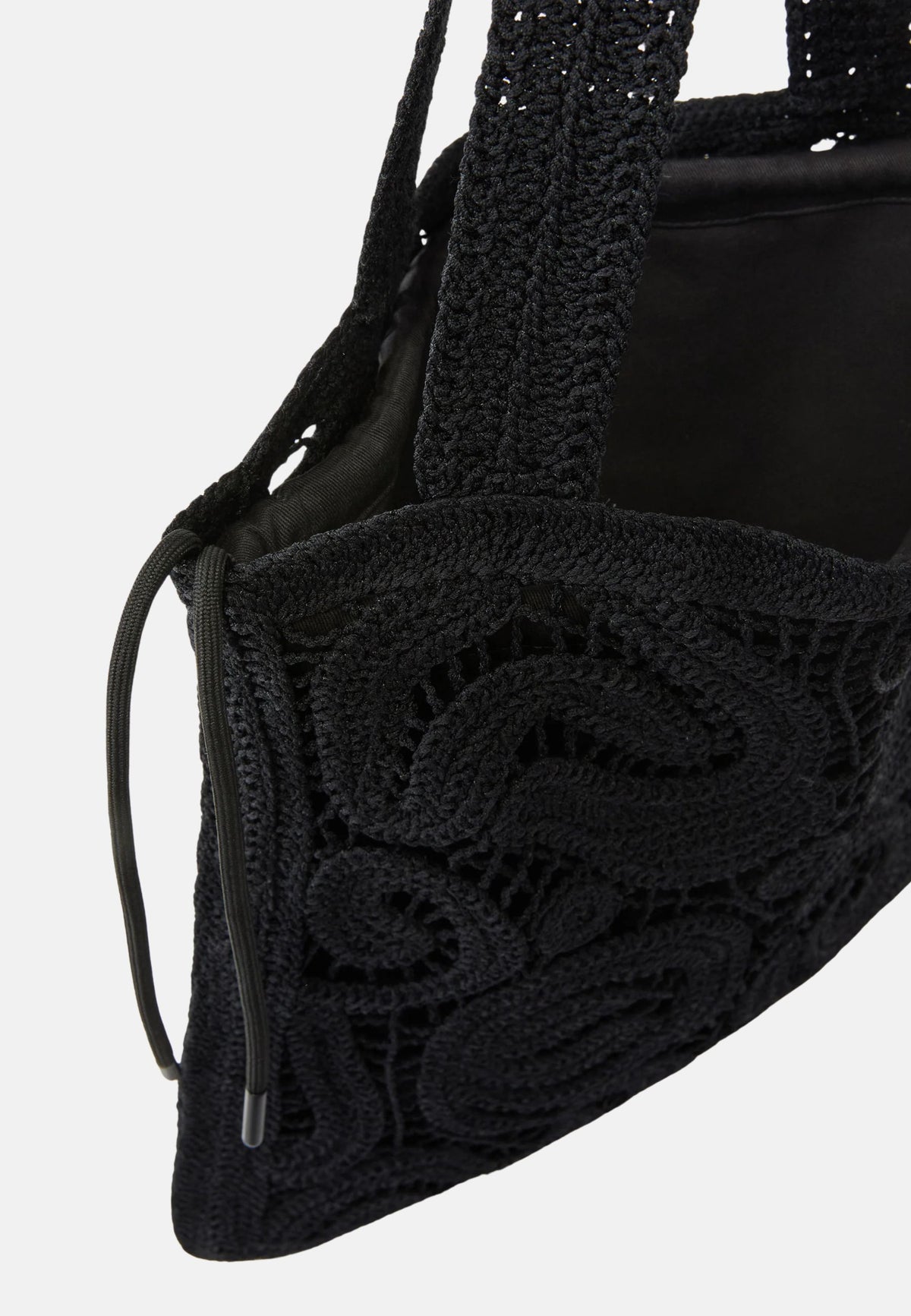 SHOPPER CROCHET GEOMETRICO - BLACK