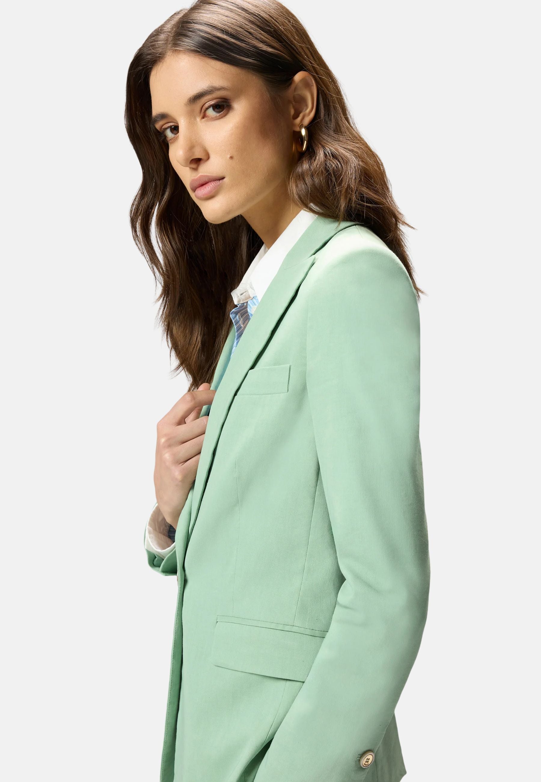 FREDA GIACCA LINO STRETCH - GREEN