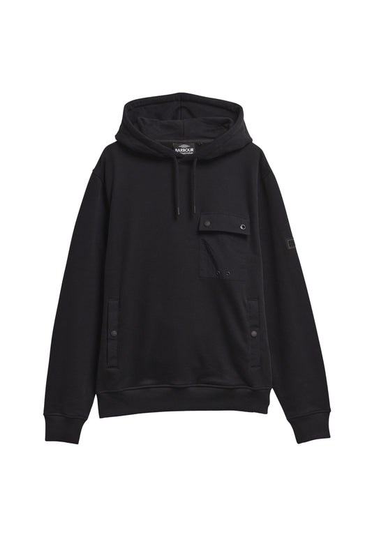 INLINE HOODED SWEATSHIRT - BLACK