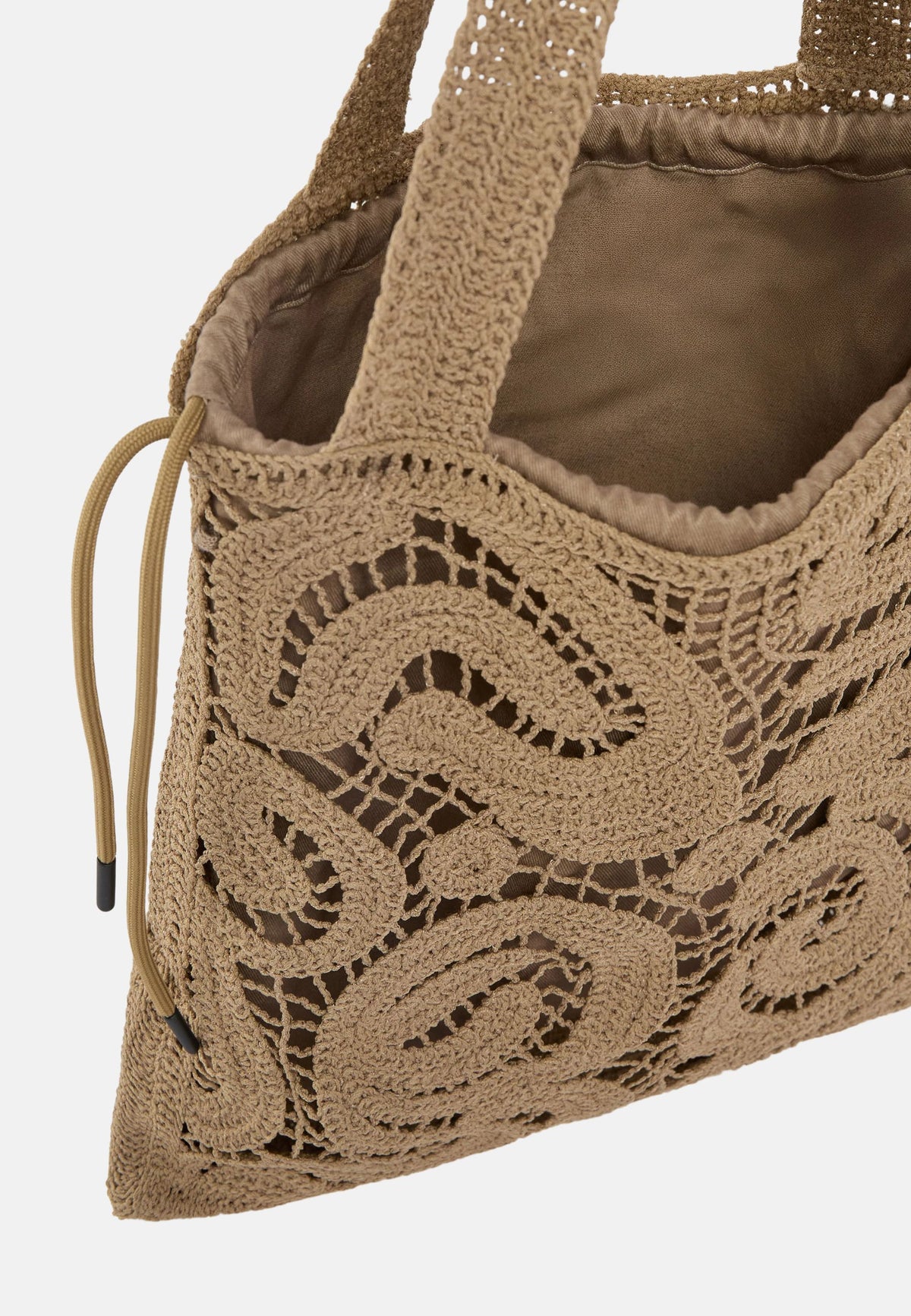 SHOPPER CROCHET GEOMETRICO - BROWN