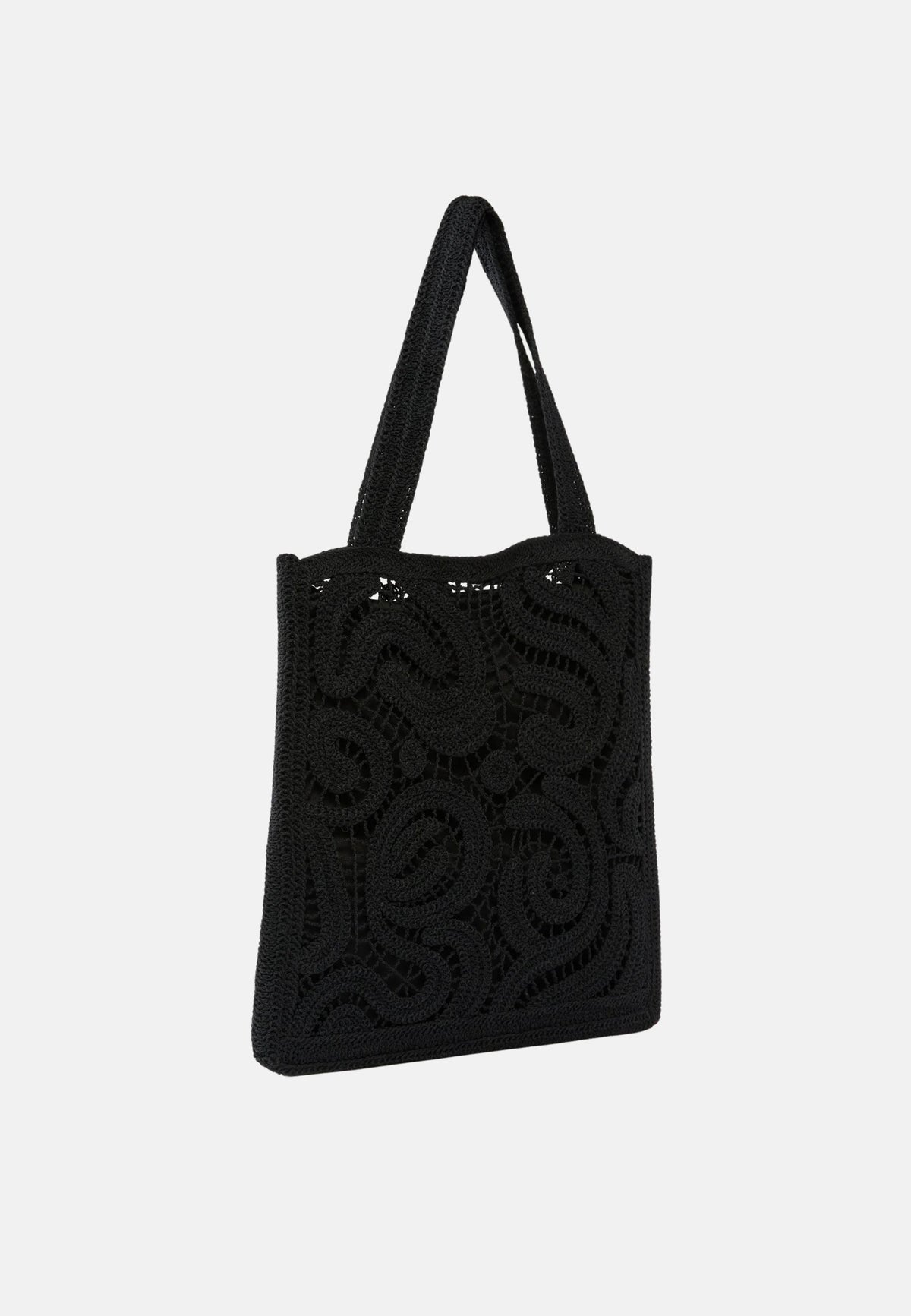 SHOPPER CROCHET GEOMETRICO - BLACK